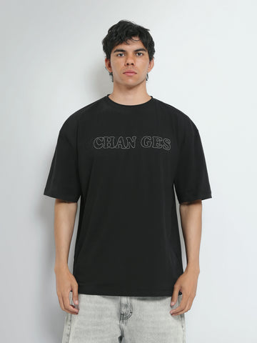 Town Team t-shirts round neck oversized fit Black