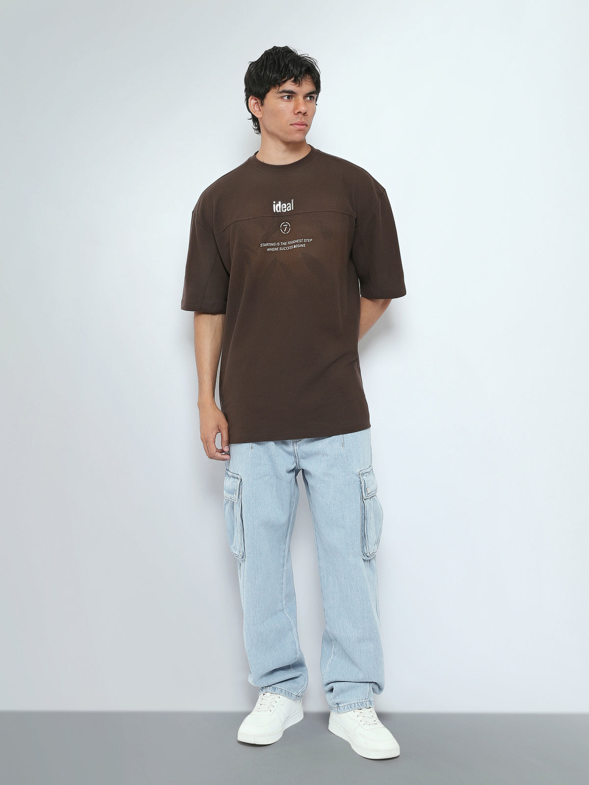 Town Team t-shirts round neck oversized fit Brown