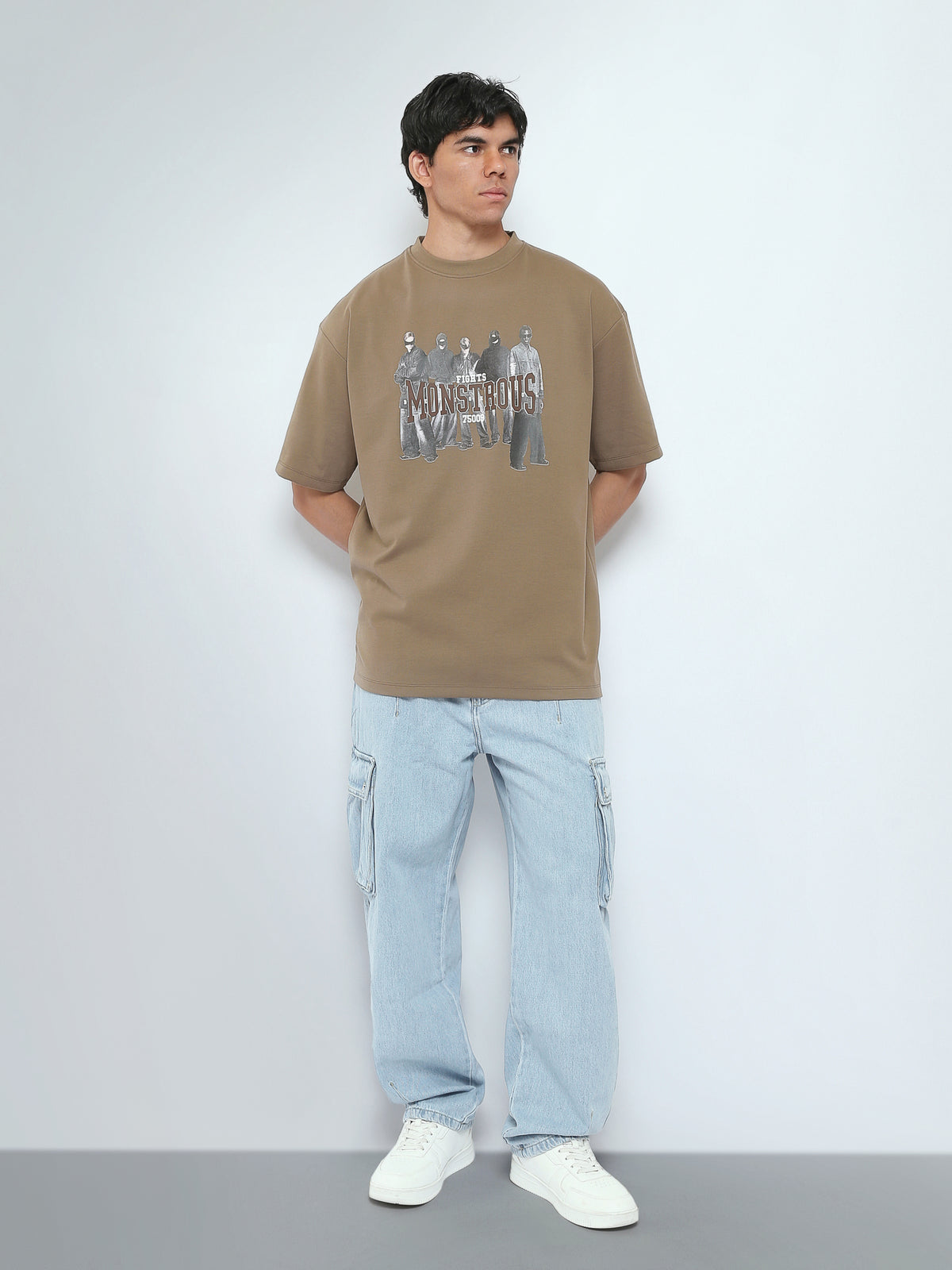 Town Team t-shirts round neck slouchy fit Khaki