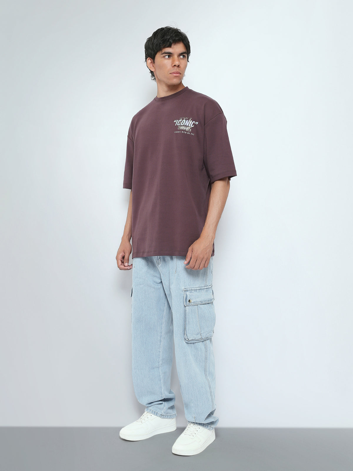Town Team t-shirts round neck oversized fit D-MAUVE