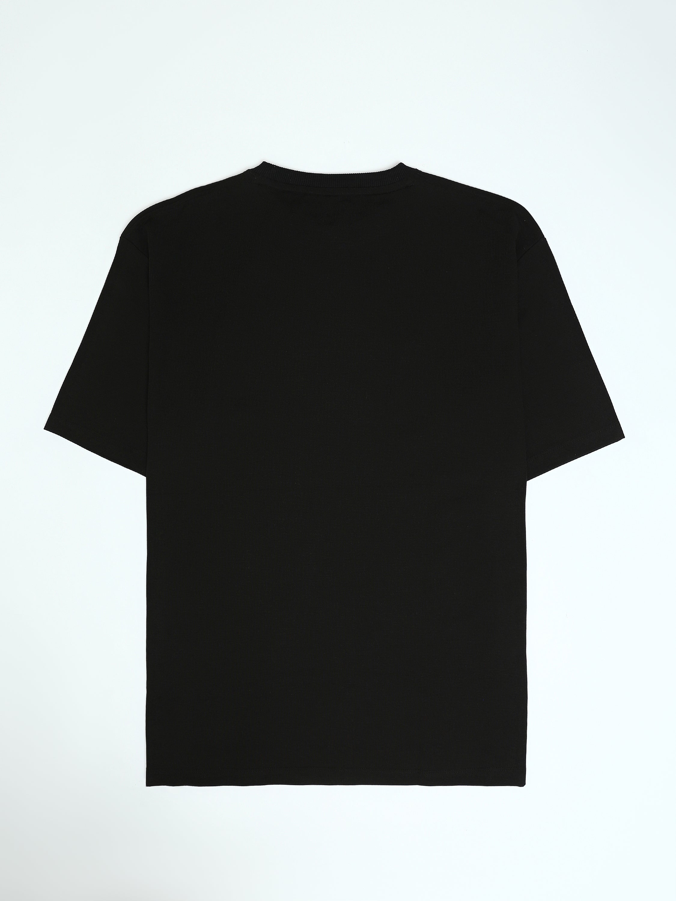 Town Team - Men's Oversized round-neck T-shirts Black Mixed fabric
