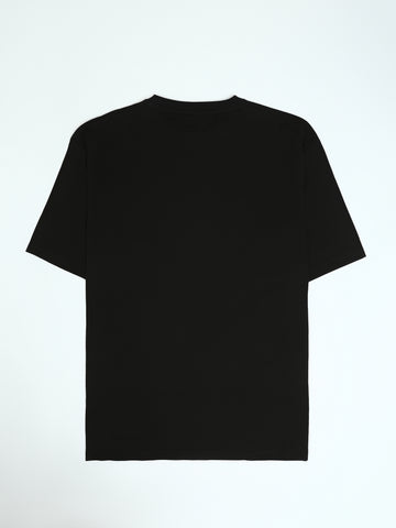 Town Team - Men's Oversized round-neck T-shirts Black Mixed fabric