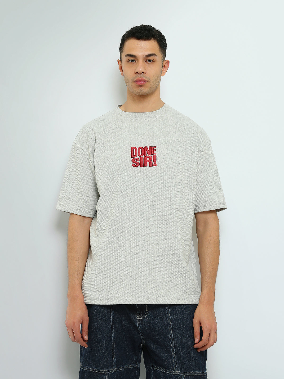 Town Team - Men's Oversized round-neck T-shirts White Cotton Blend