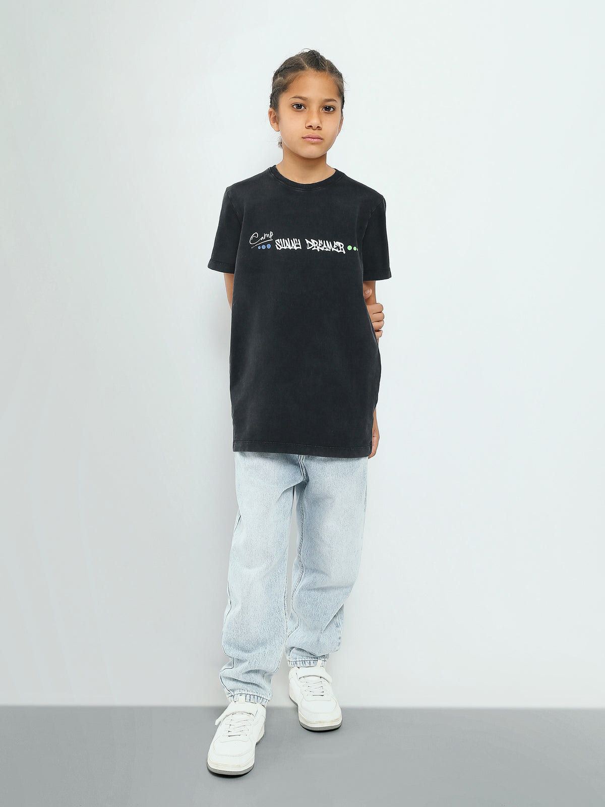 Town Team - Kids' Slim round-neck Boys T-shirts Charcoal Pure Cotton