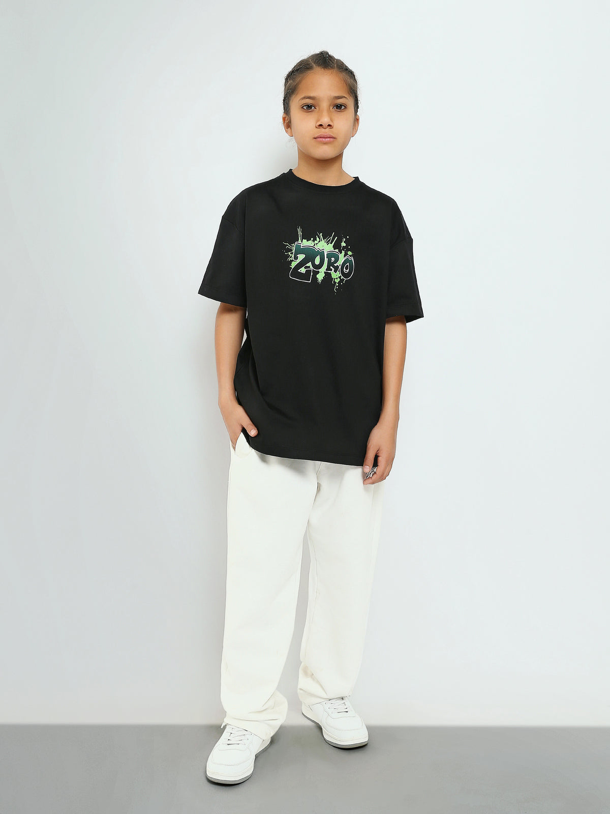 Town Team - Kids' Slim round-neck Boys T-shirts Black Pure Cotton