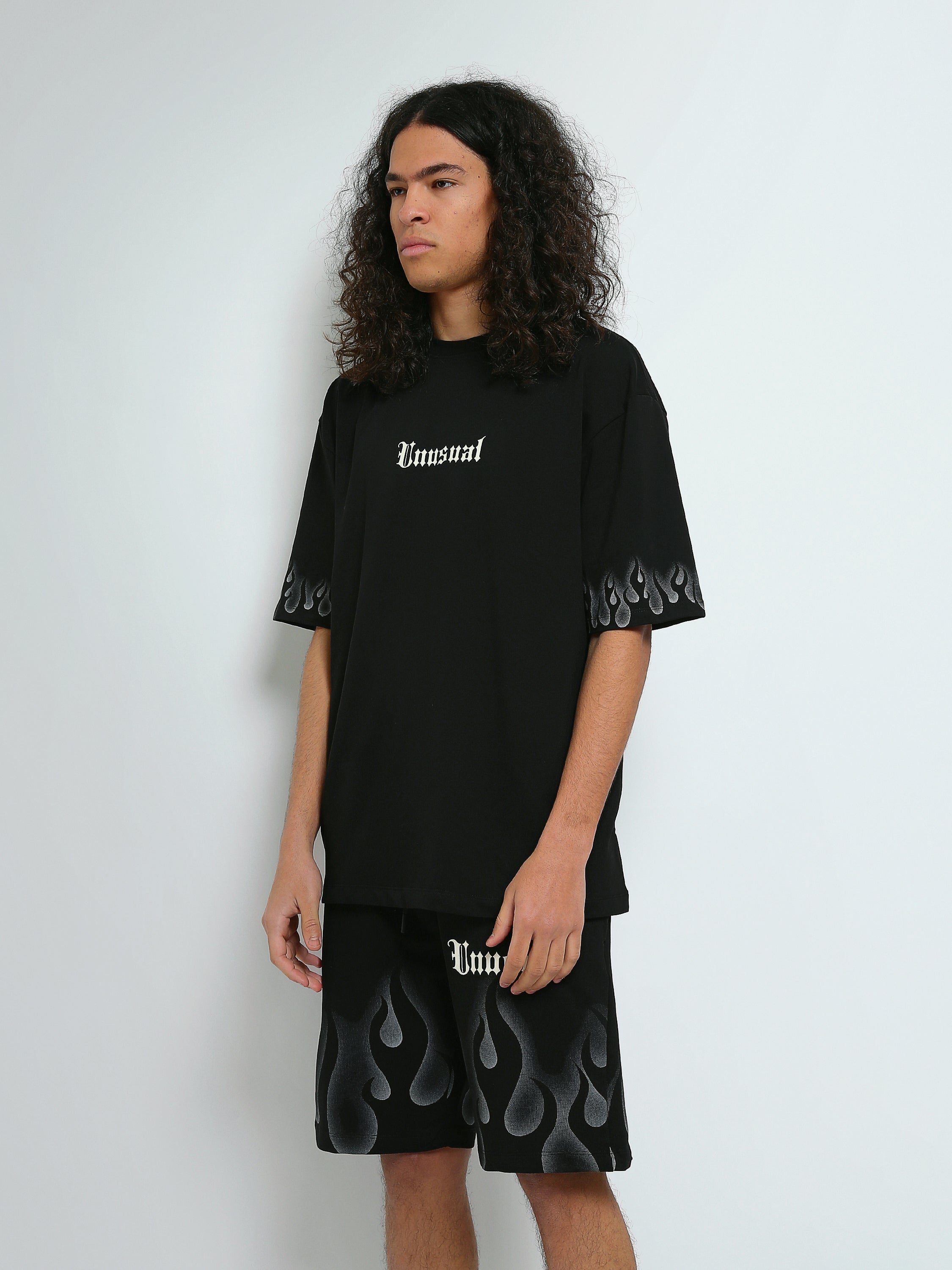 Town Team - Men's printed top T-shirt Sets Black Summer Melton