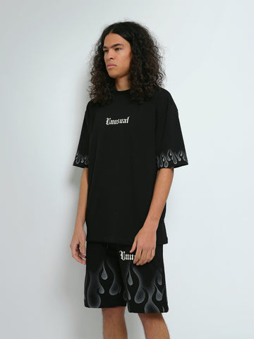 Town Team - Men's printed top T-shirt Sets Black Summer Melton