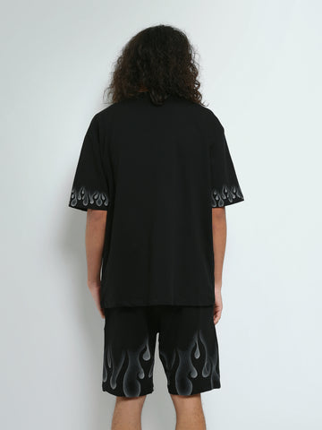 Town Team - Men's printed top T-shirt Sets Black Summer Melton