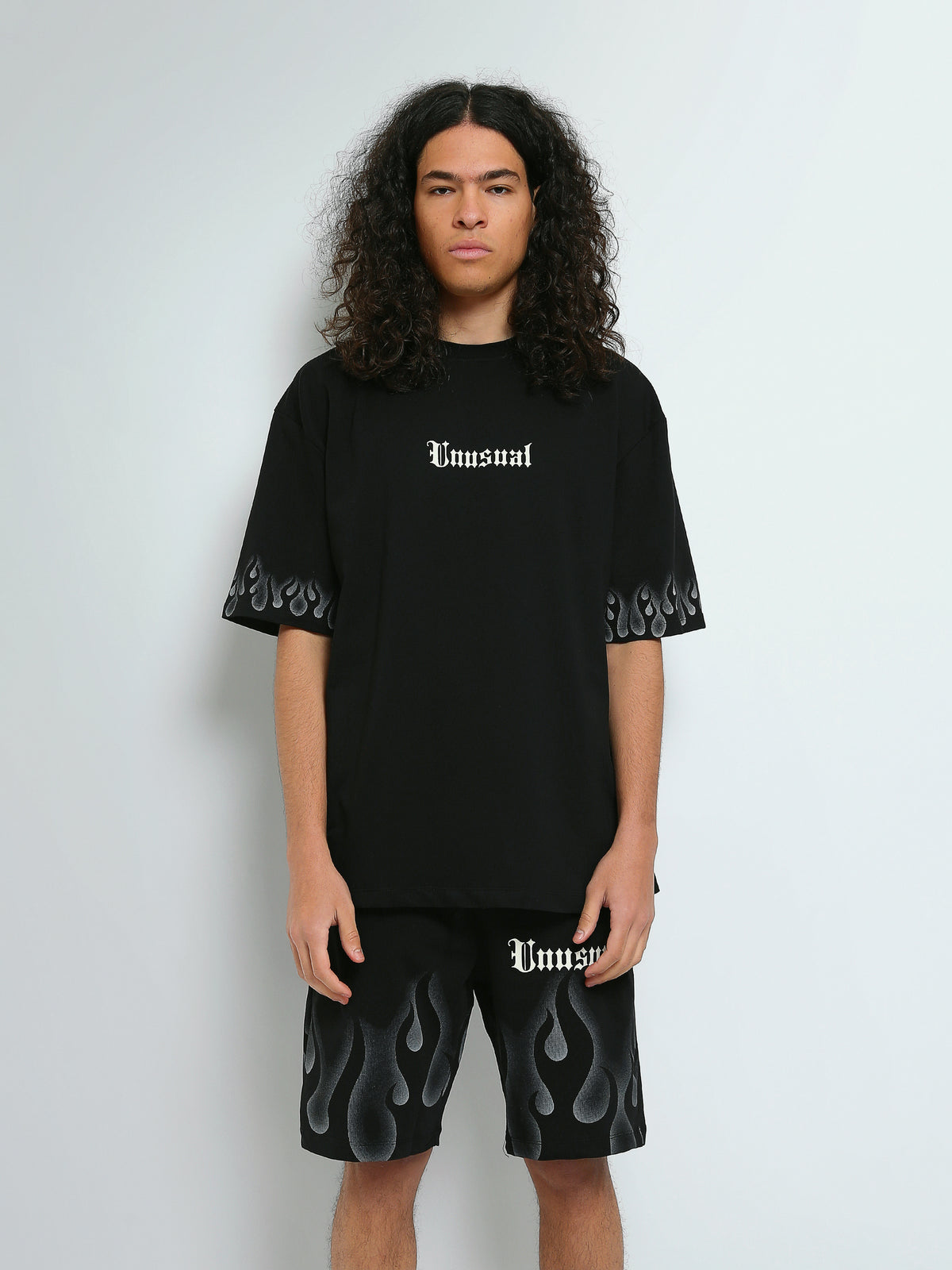 Town Team - Men's printed top T-shirt Sets Black Summer Melton