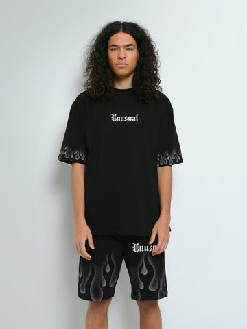 Town Team - Men's printed top T-shirt Sets Black Summer Melton