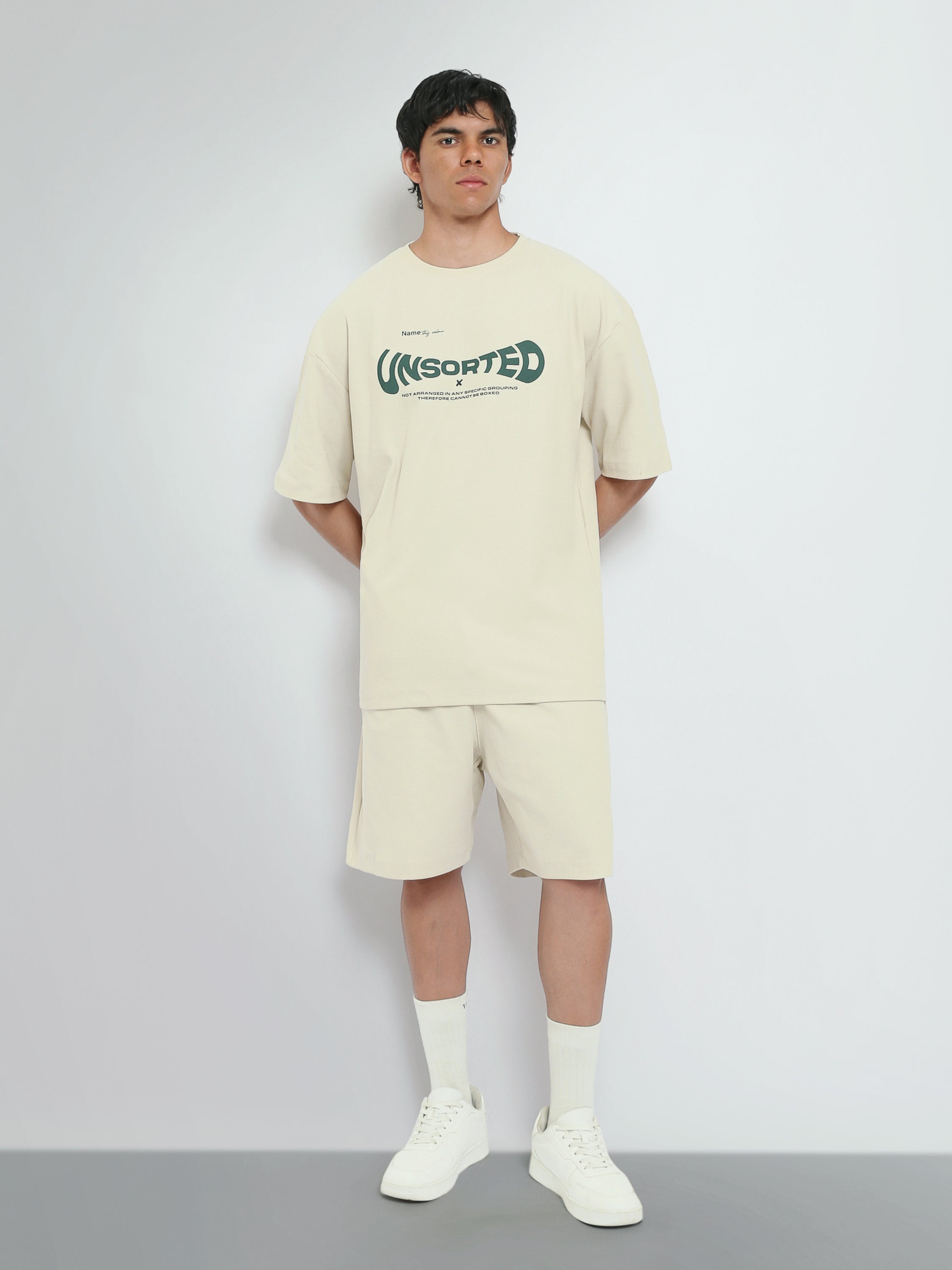Town Team t-shirt sets printed oversized fit/relaxed fit Beige