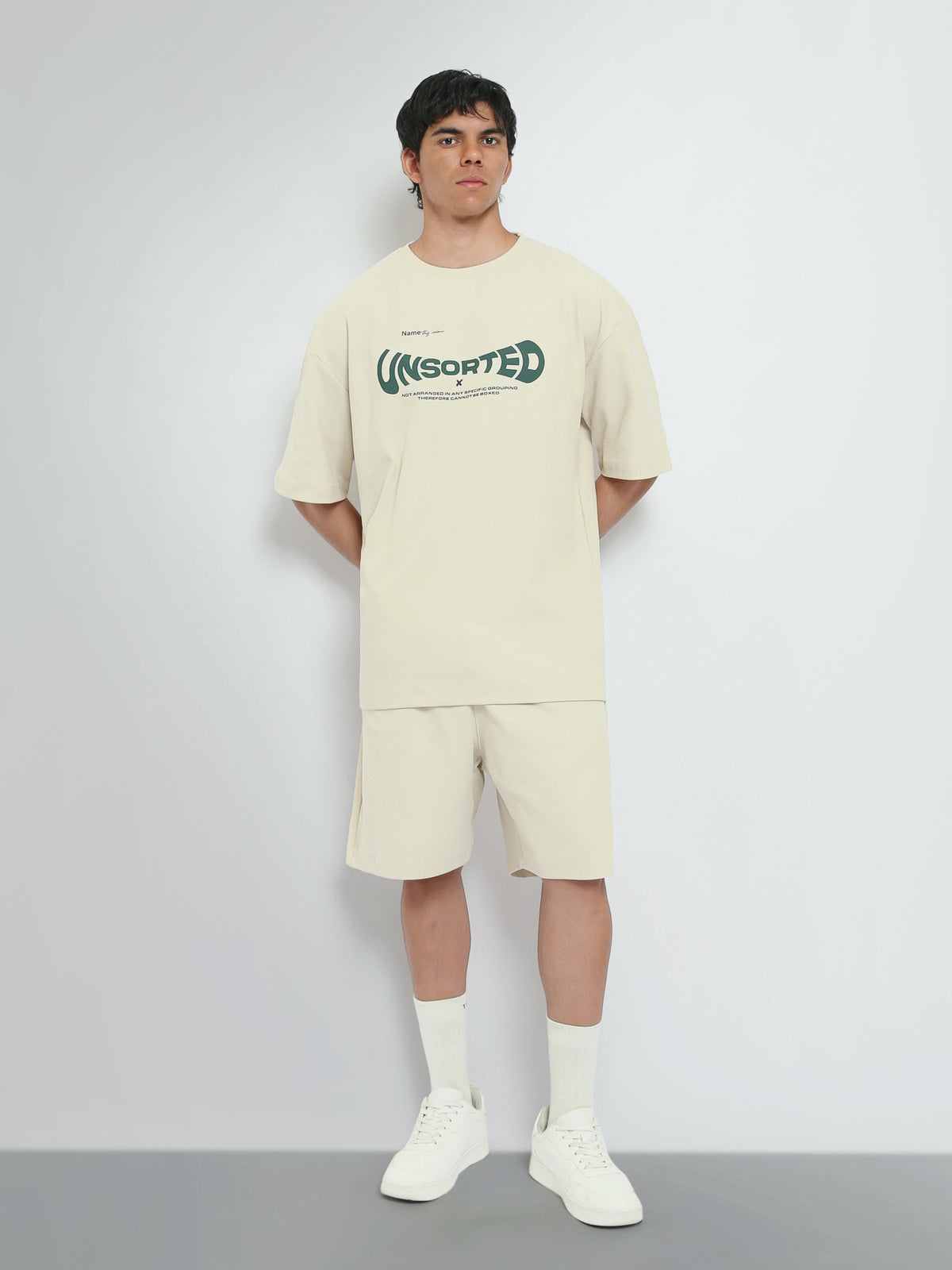 Town Team t-shirt sets printed oversized fit/relaxed fit Beige