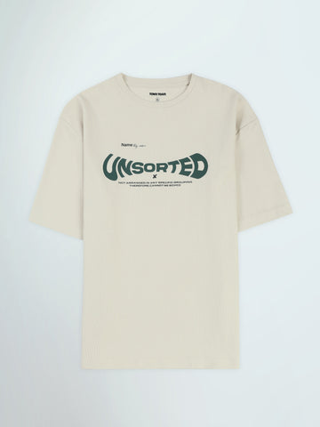 Town Team t-shirt sets printed oversized fit/relaxed fit Beige