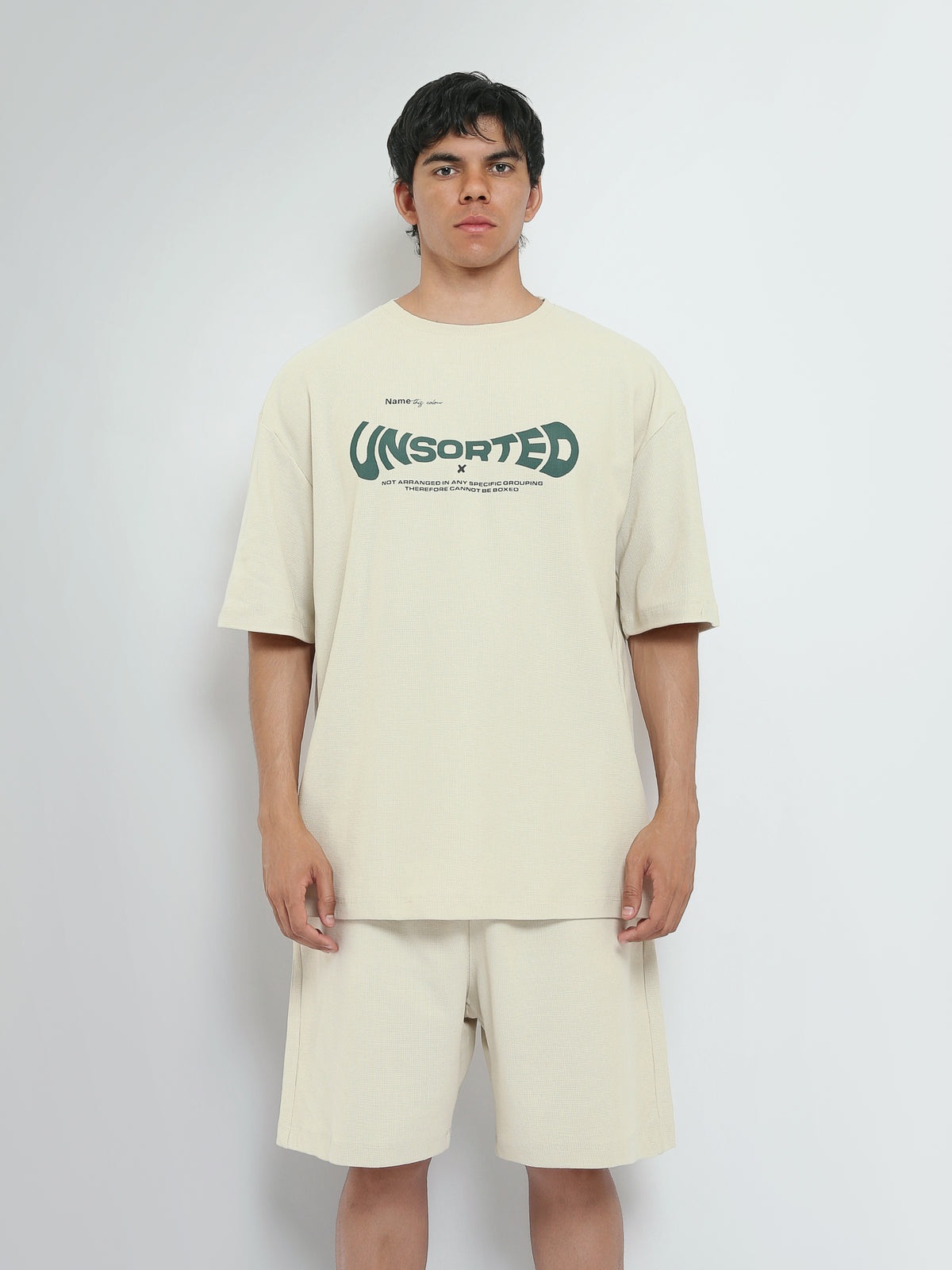 Town Team t-shirt sets printed oversized fit/relaxed fit Beige