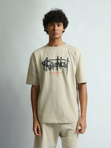 T-shirt Sets Oversized fit printed front - embroider back