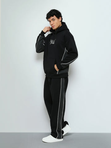 Town Team - Men's Relaxed/Super Baggy printed Sweatshirt Sets BLK/GRY Melton