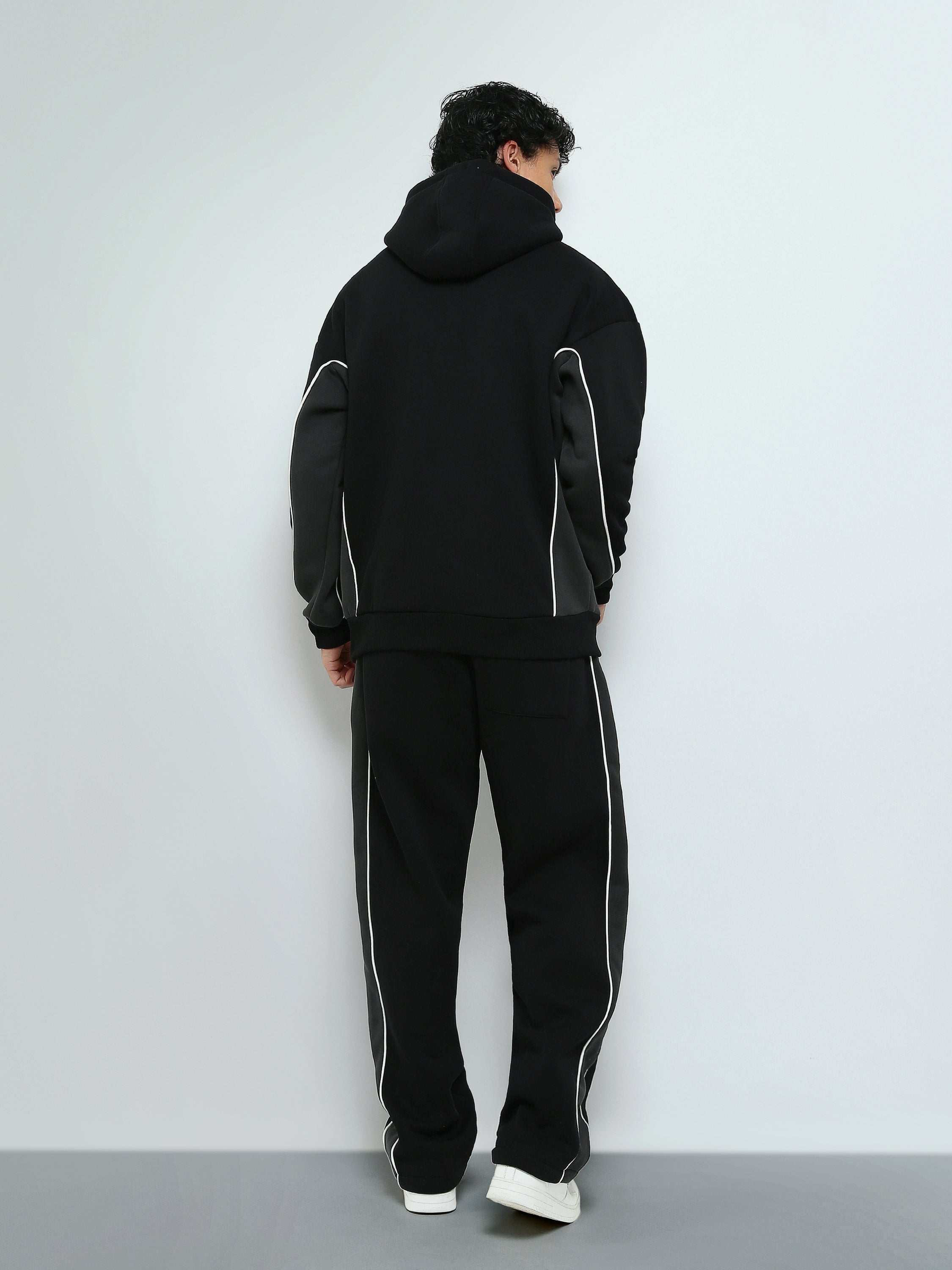 Town Team - Men's Relaxed/Super Baggy printed Sweatshirt Sets BLK/GRY Melton