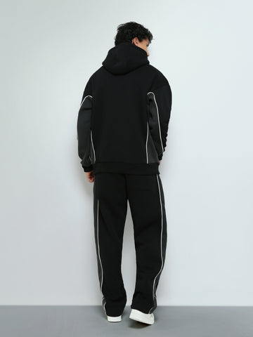 Town Team - Men's Relaxed/Super Baggy printed Sweatshirt Sets BLK/GRY Melton