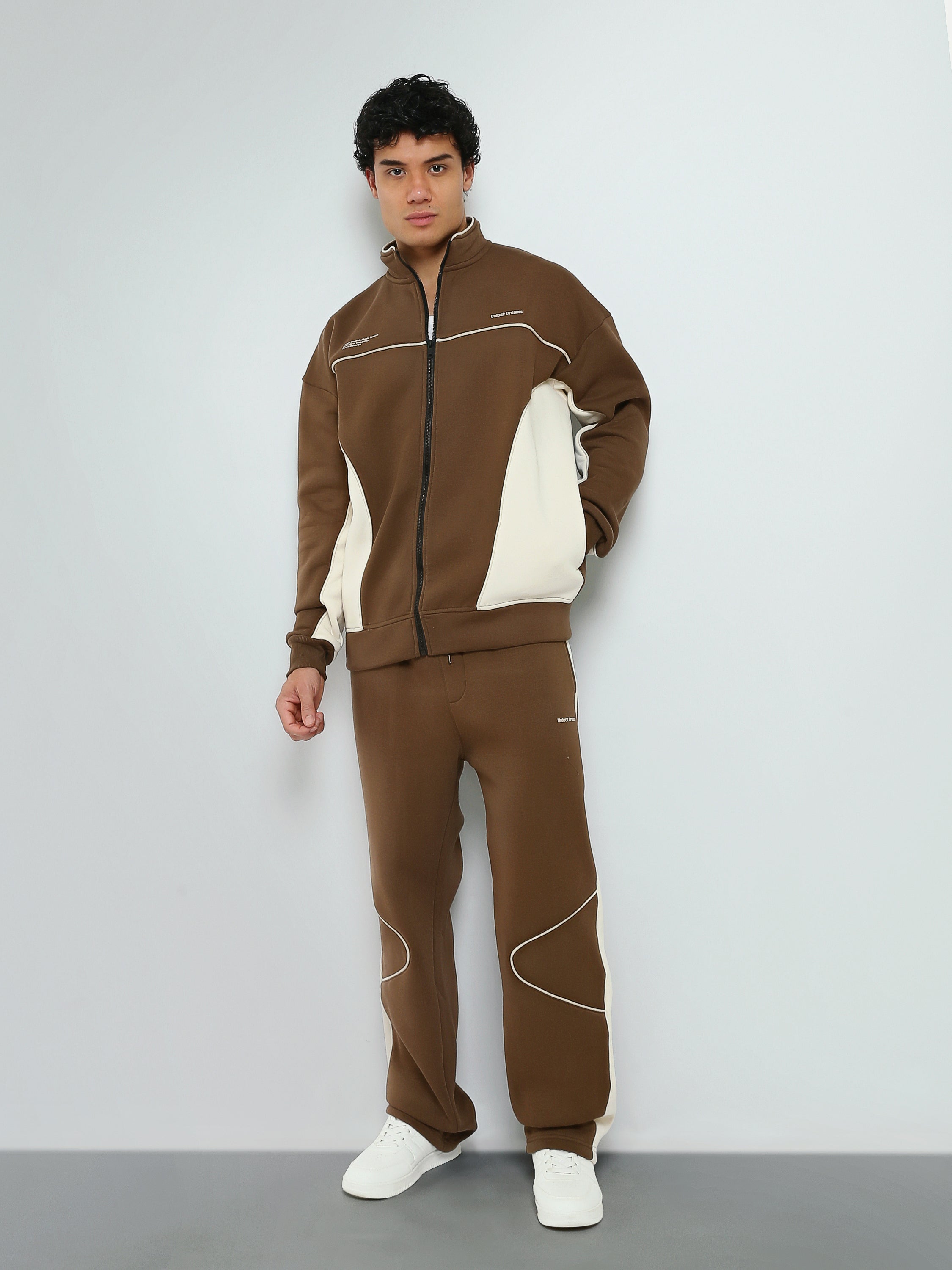 Town Team - Men's Relaxed/Super Baggy color block Sweatshirt Sets CAF/OFF Melton
