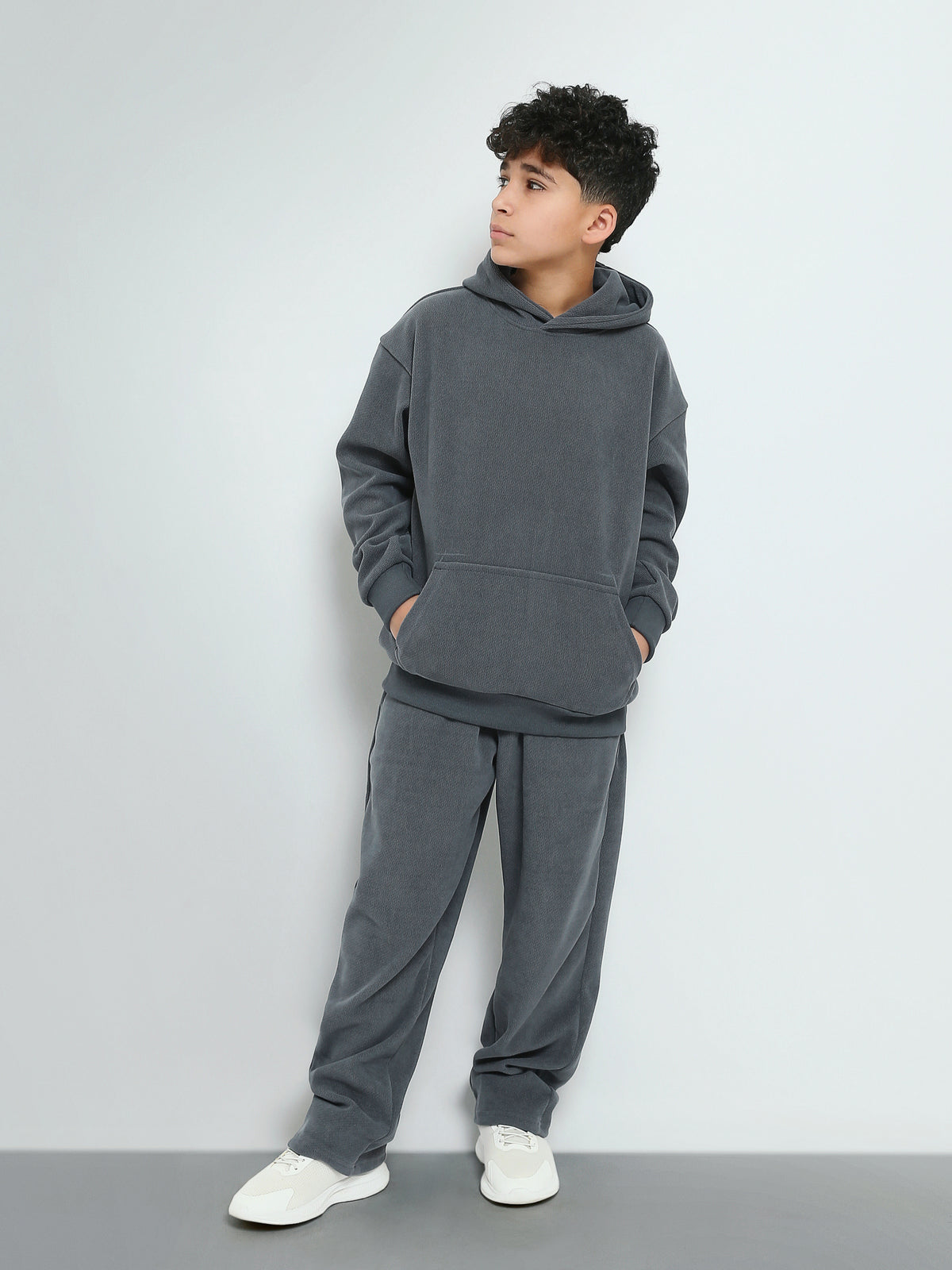 Town Team - Men's Oversized plain Teens Boys Sweatshirt Sets D-GREY Corduroy